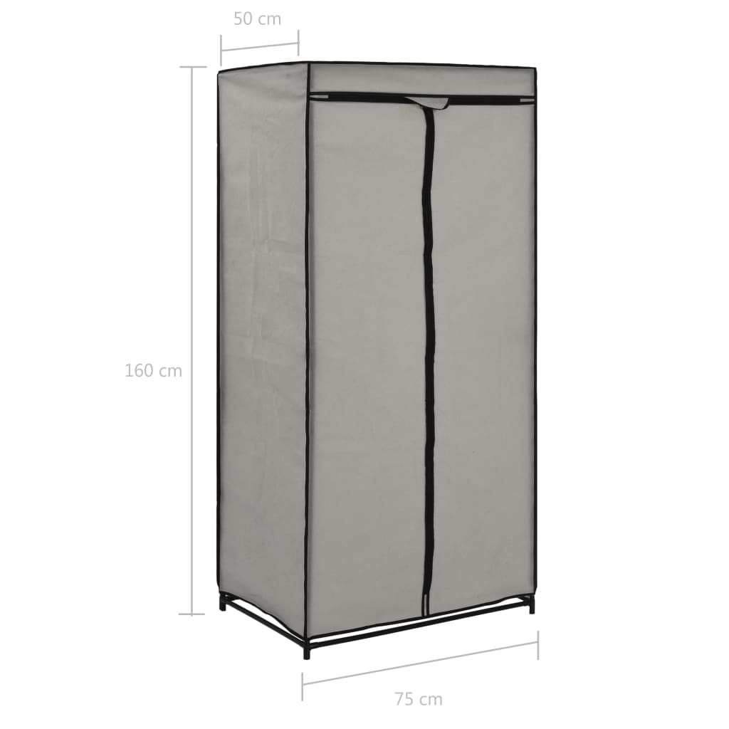 Kledingkasten 2 st 75x50x160 cm grijs is nu te koop bij PeponiXL, paradijselijk wonen!