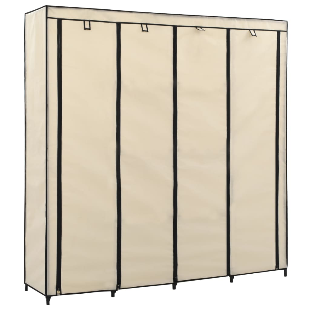 Kledingkast met 4 vakken 175x45x170 cm crème is nu te koop bij PeponiXL, paradijselijk wonen!