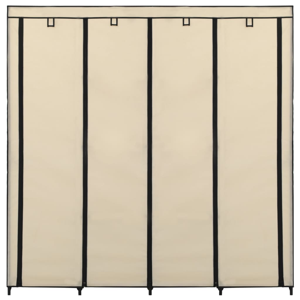 Kledingkast met 4 vakken 175x45x170 cm crème is nu te koop bij PeponiXL, paradijselijk wonen!