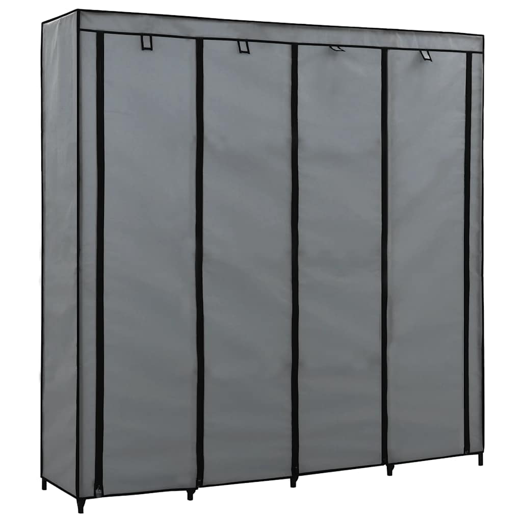 Kledingkast met 4 vakken 175x45x170 cm grijs is nu te koop bij PeponiXL, paradijselijk wonen!