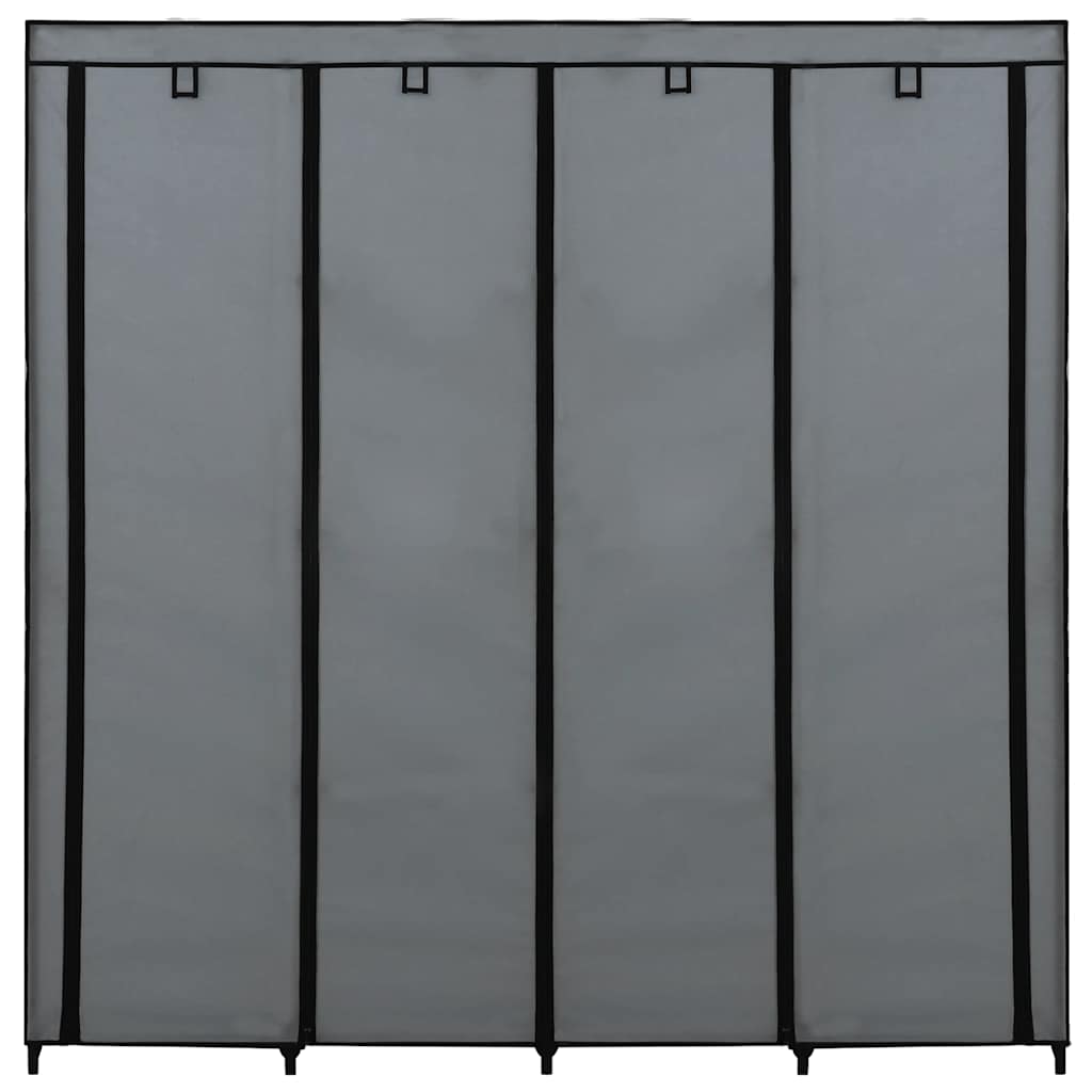 Kledingkast met 4 vakken 175x45x170 cm grijs is nu te koop bij PeponiXL, paradijselijk wonen!