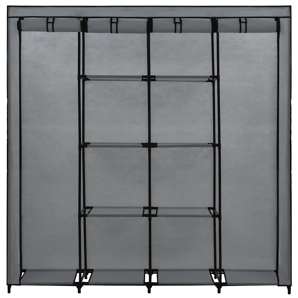 Kledingkast met 4 vakken 175x45x170 cm grijs is nu te koop bij PeponiXL, paradijselijk wonen!