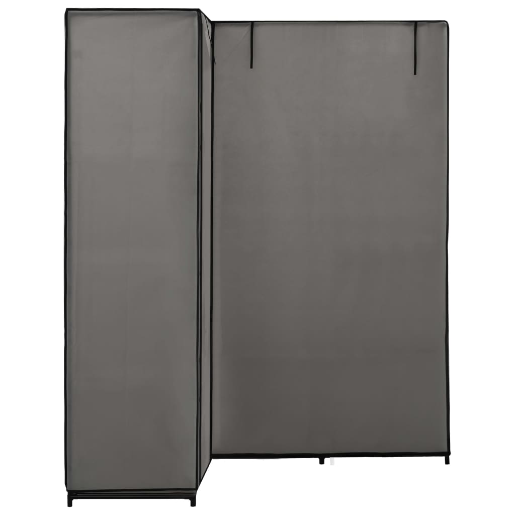 Hoekkledingkast 130x87x169 cm grijs is nu te koop bij PeponiXL, paradijselijk wonen!