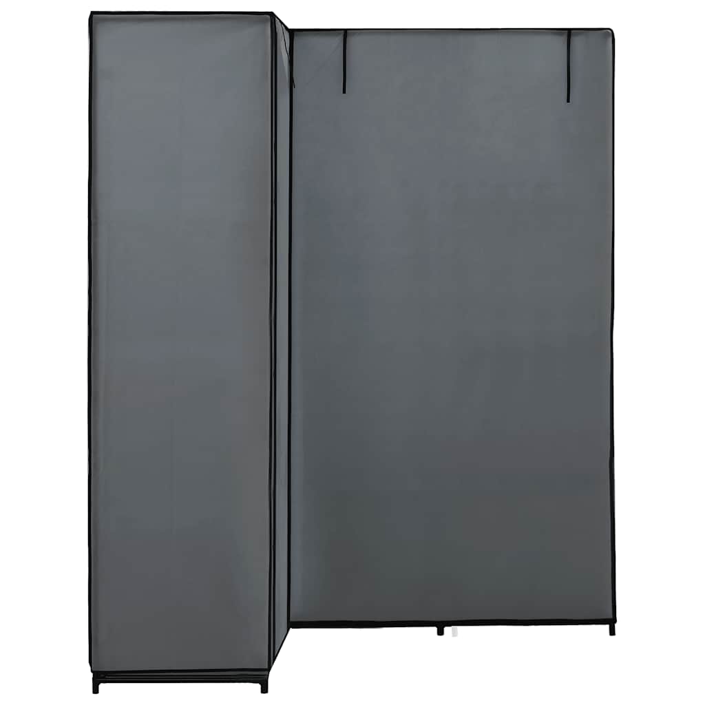 Hoekkledingkast 130x87x169 cm grijs is nu te koop bij PeponiXL, paradijselijk wonen!
