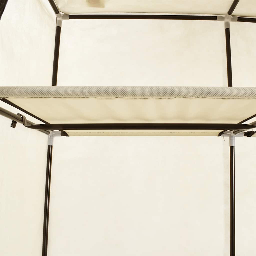 Kledingkast met vakken en stangen 150x45x175 cm stof crème is nu te koop bij PeponiXL, paradijselijk wonen!