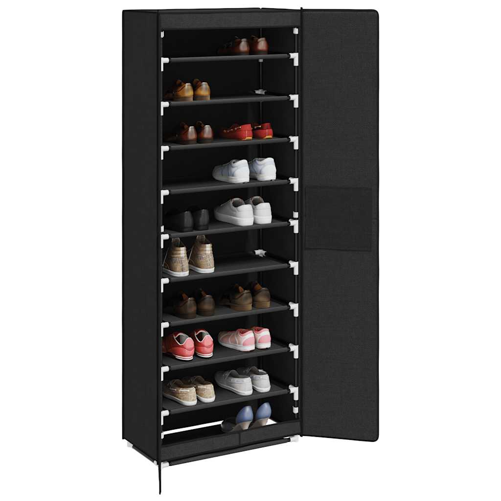 Schoenenkast 60x30x166 cm stof zwart