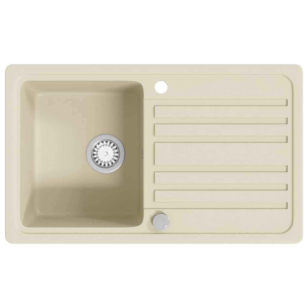 Gootsteen enkele bak graniet beige is nu te koop bij PeponiXL, paradijselijk wonen!