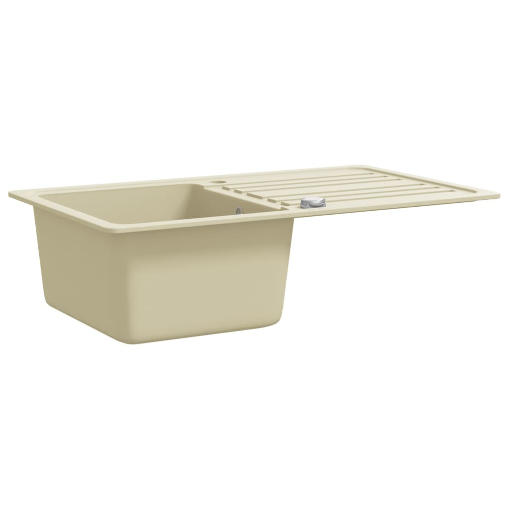 Gootsteen enkele bak graniet beige is nu te koop bij PeponiXL, paradijselijk wonen!