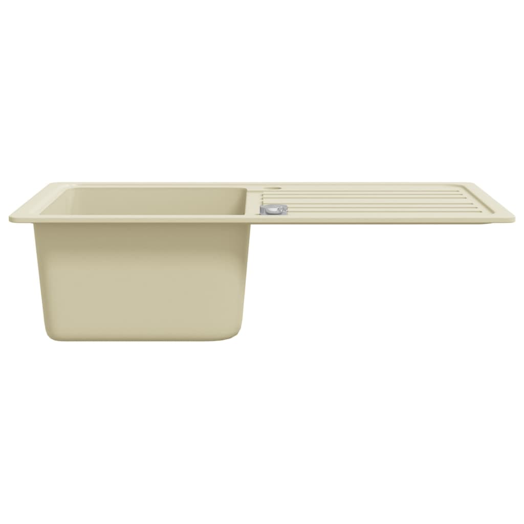 Gootsteen enkele bak graniet beige is nu te koop bij PeponiXL, paradijselijk wonen!