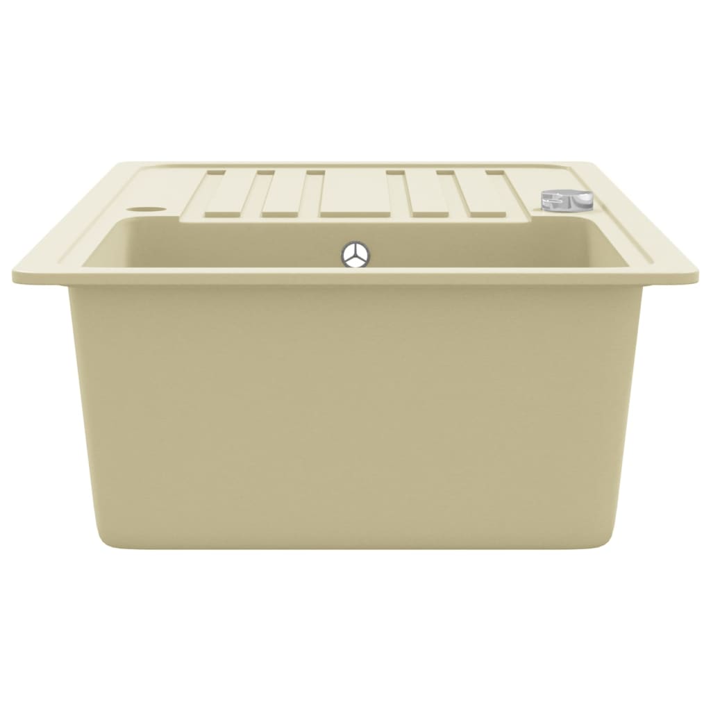 Gootsteen enkele bak graniet beige is nu te koop bij PeponiXL, paradijselijk wonen!