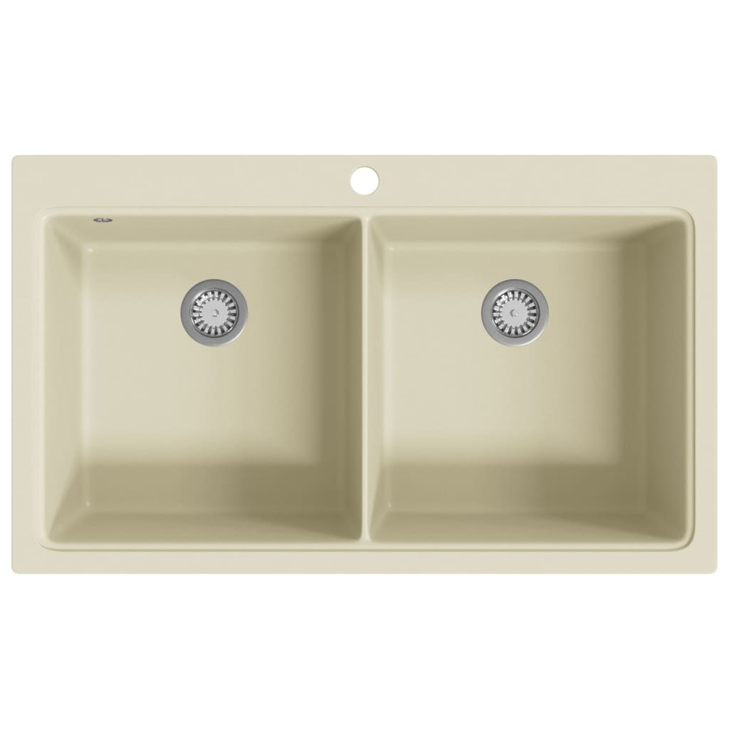 Gootsteen dubbele bakken graniet beige is nu te koop bij PeponiXL, paradijselijk wonen!