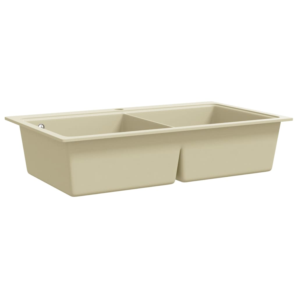 Gootsteen dubbele bakken graniet beige is nu te koop bij PeponiXL, paradijselijk wonen!