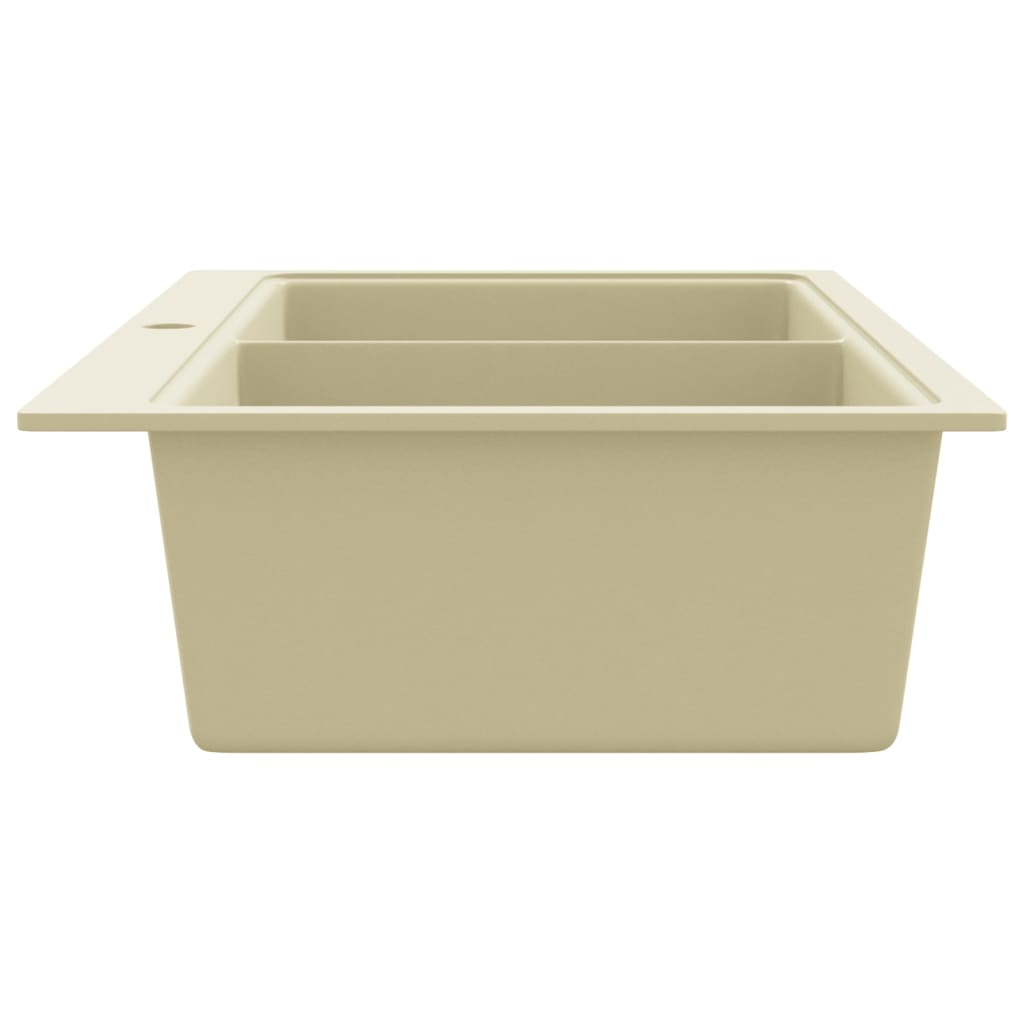 Gootsteen dubbele bakken graniet beige is nu te koop bij PeponiXL, paradijselijk wonen!