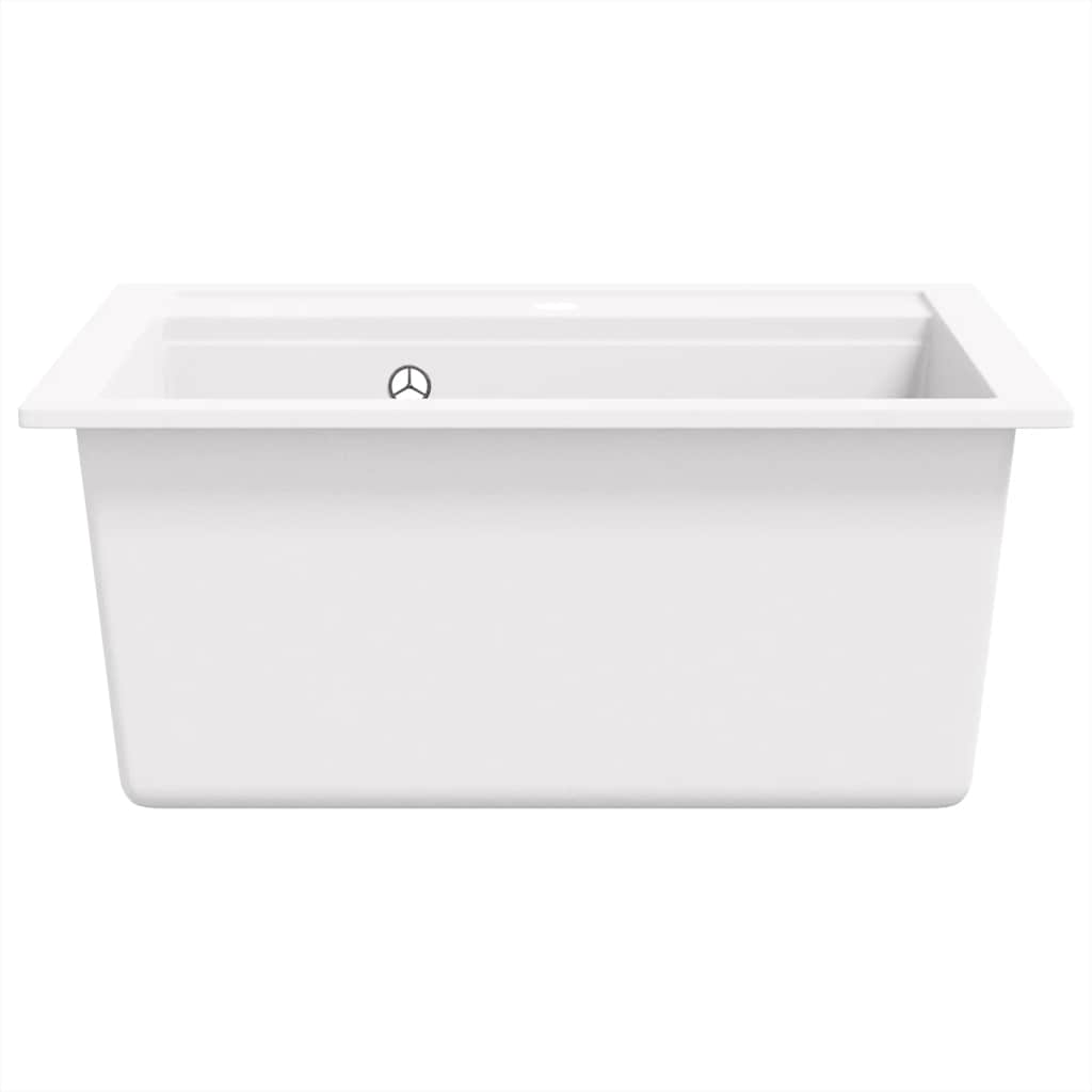 Gootsteen enkele bak graniet wit is nu te koop bij PeponiXL, paradijselijk wonen!