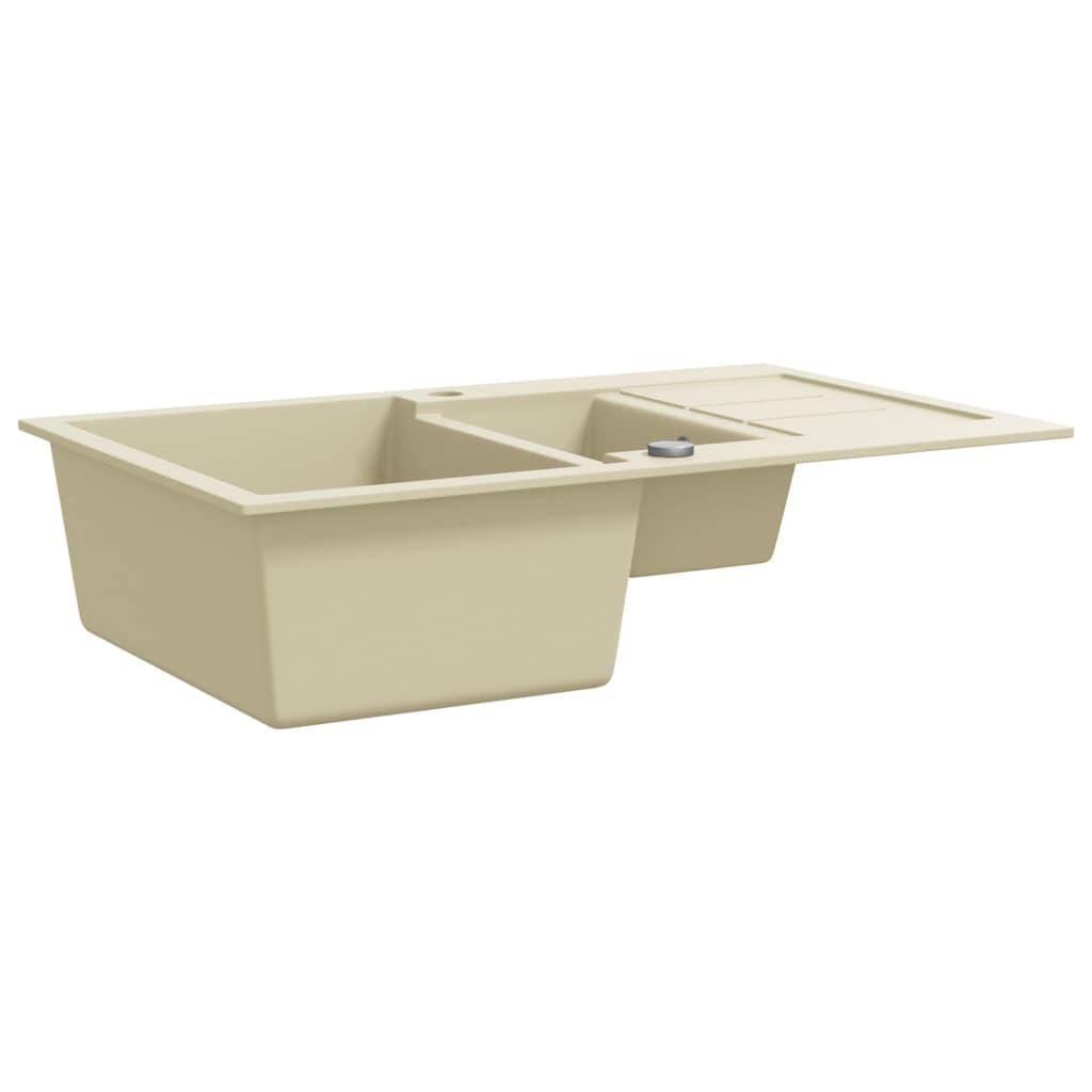 Gootsteen dubbele bakken graniet beige is nu te koop bij PeponiXL, paradijselijk wonen!