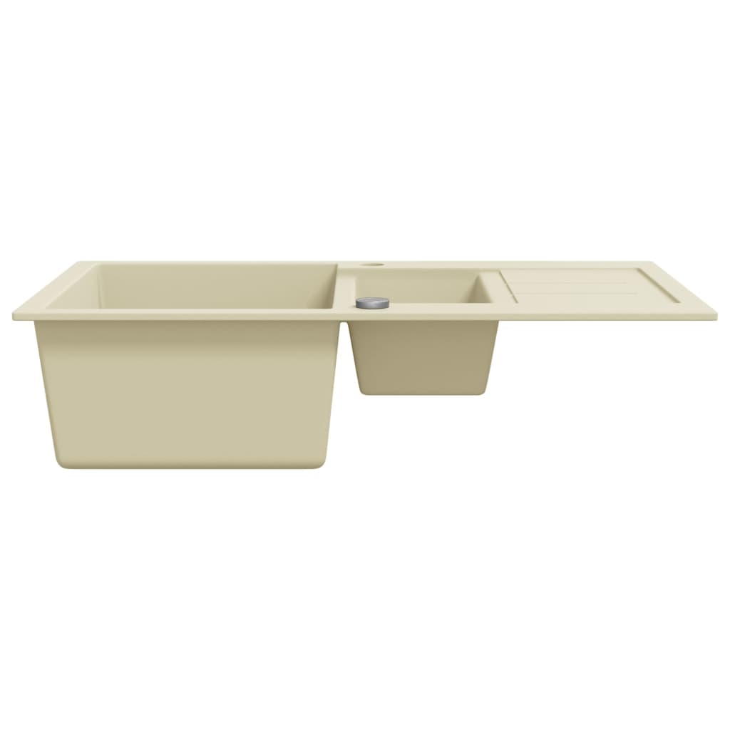 Gootsteen dubbele bakken graniet beige is nu te koop bij PeponiXL, paradijselijk wonen!