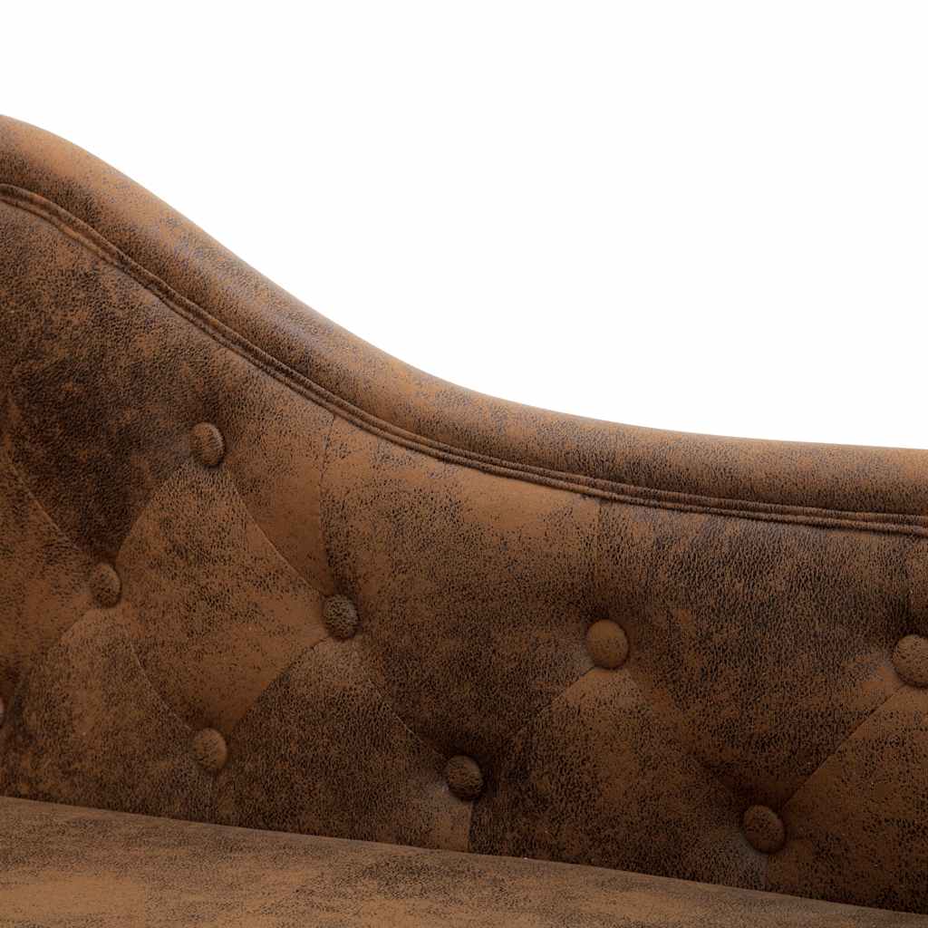 Chaise longue kunstsuède bruin is nu te koop bij PeponiXL, paradijselijk wonen!