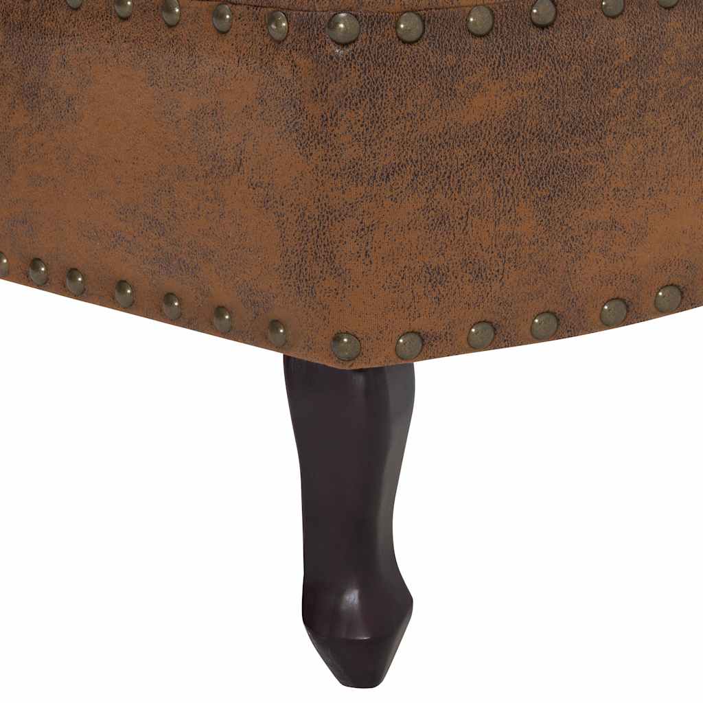 Chaise longue kunstsuède bruin is nu te koop bij PeponiXL, paradijselijk wonen!