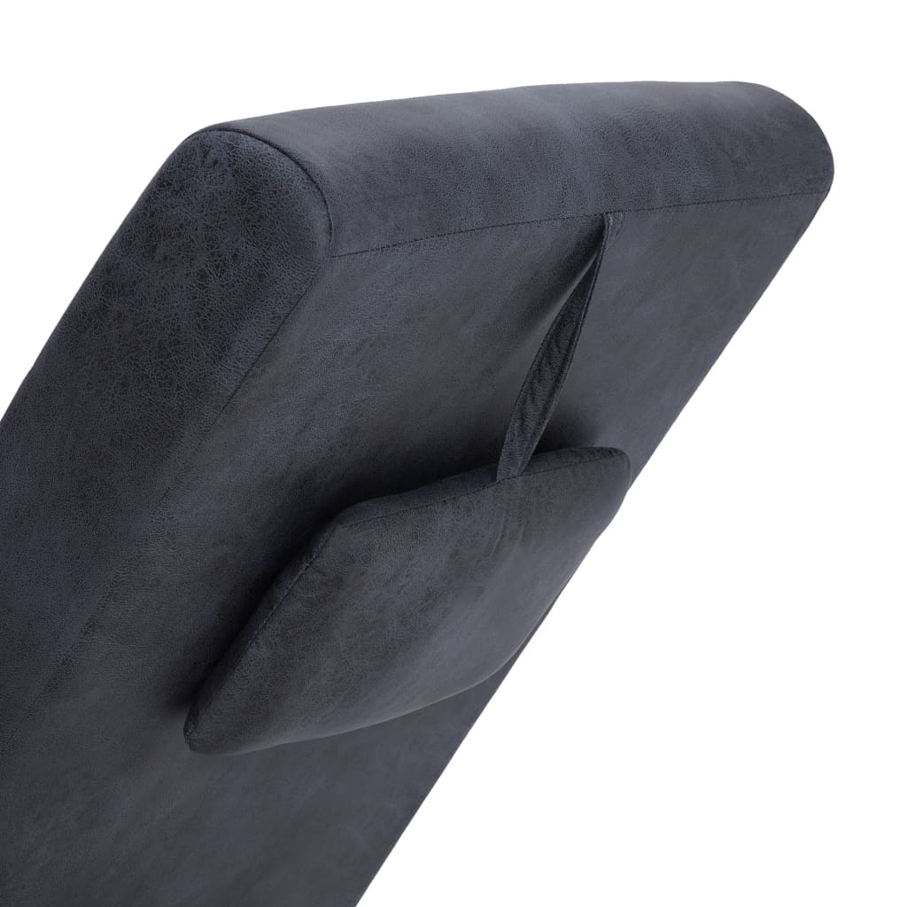 Chaise longue met kussen kunstsuède grijs is nu te koop bij PeponiXL, paradijselijk wonen!