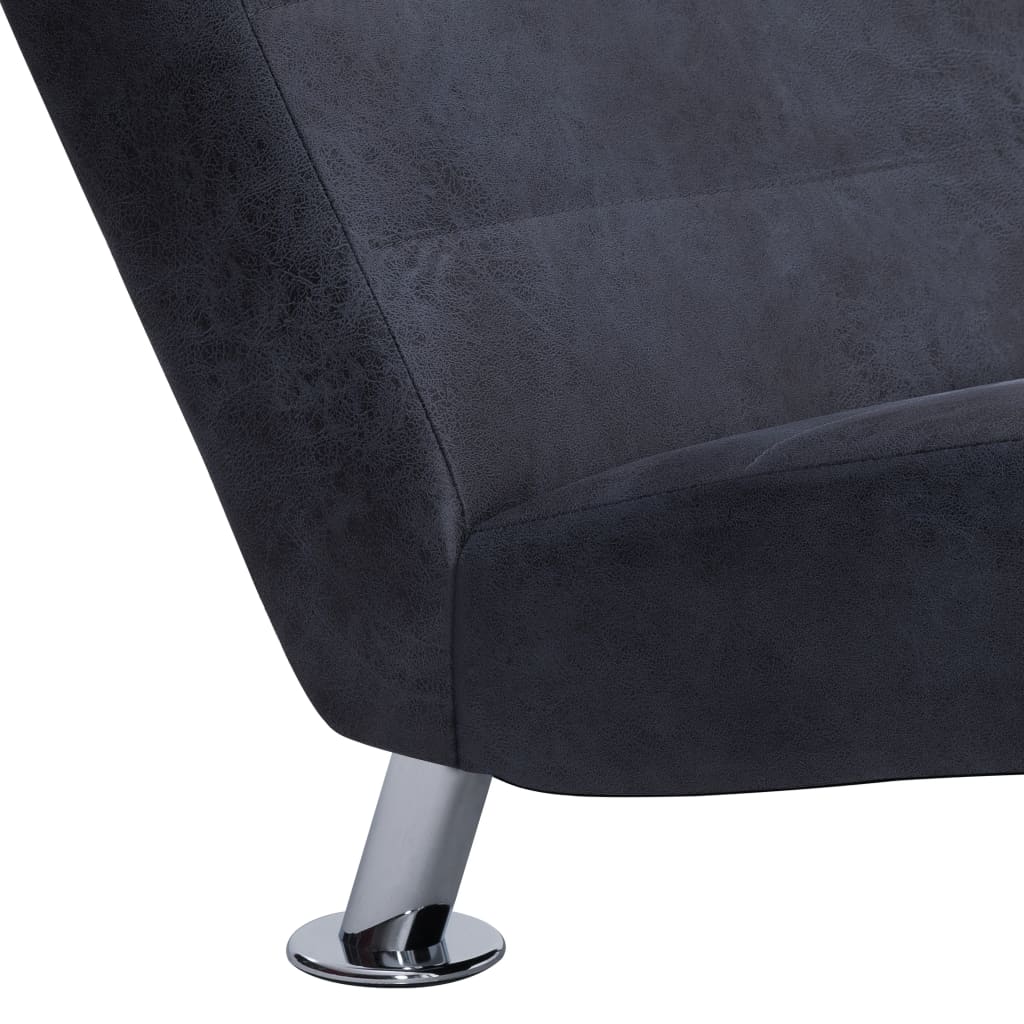Chaise longue met kussen kunstsuède grijs is nu te koop bij PeponiXL, paradijselijk wonen!