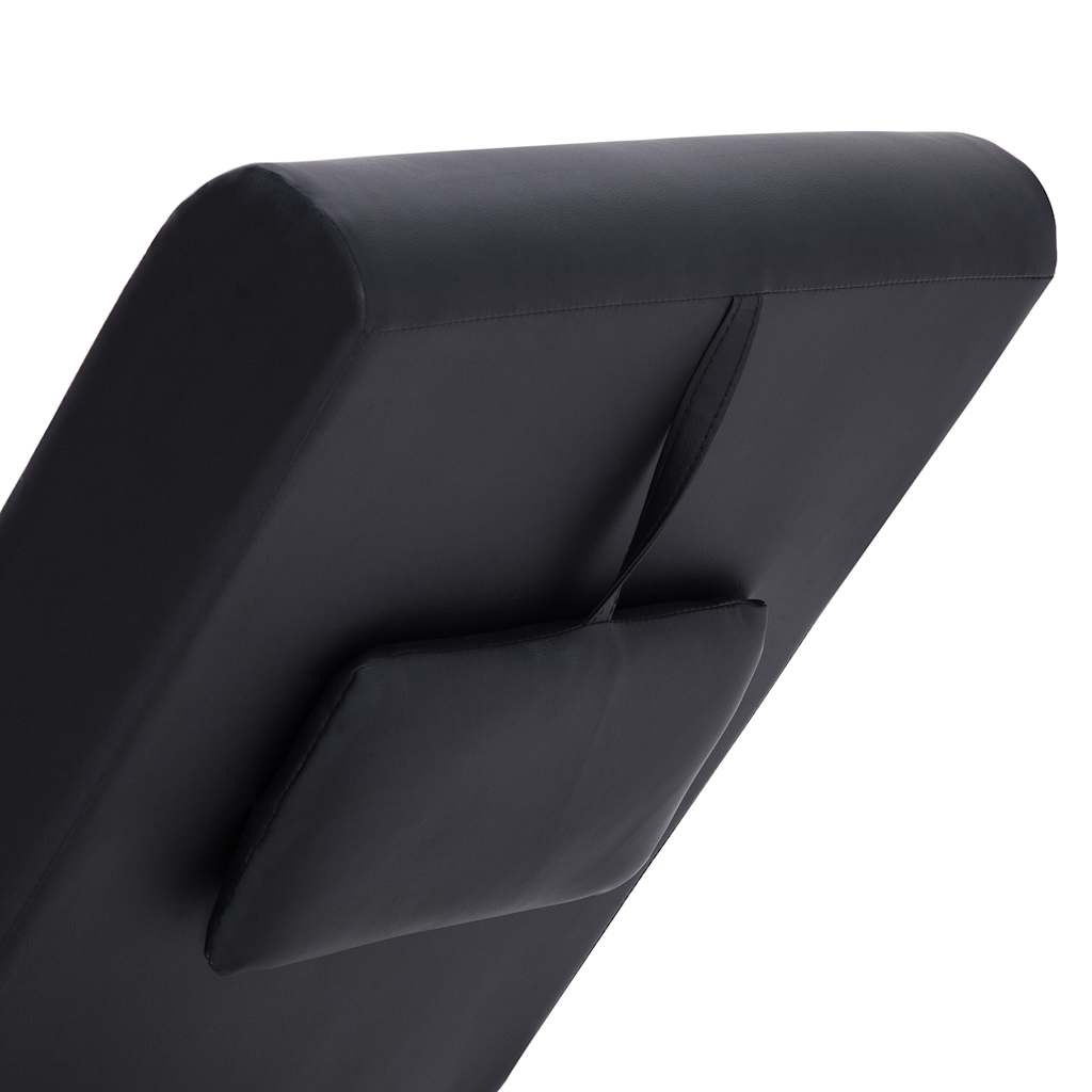 Massage chaise longue met kussen kunstleer zwart is nu te koop bij PeponiXL, paradijselijk wonen!