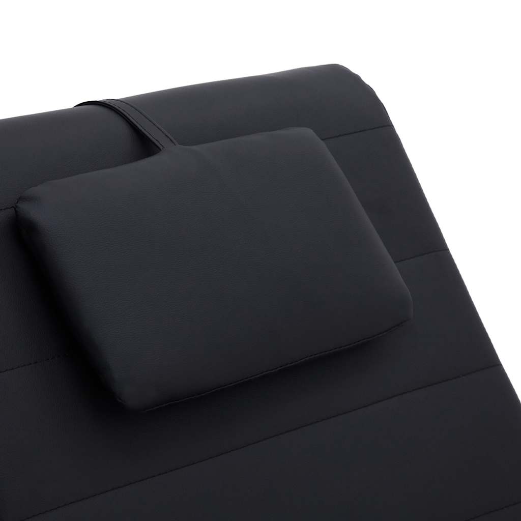 Massage chaise longue met kussen kunstleer zwart is nu te koop bij PeponiXL, paradijselijk wonen!