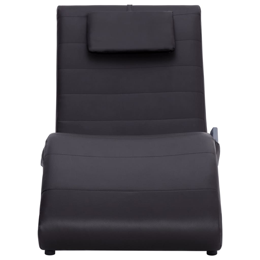 Massage chaise longue met kussen kunstleer bruin is nu te koop bij PeponiXL, paradijselijk wonen!