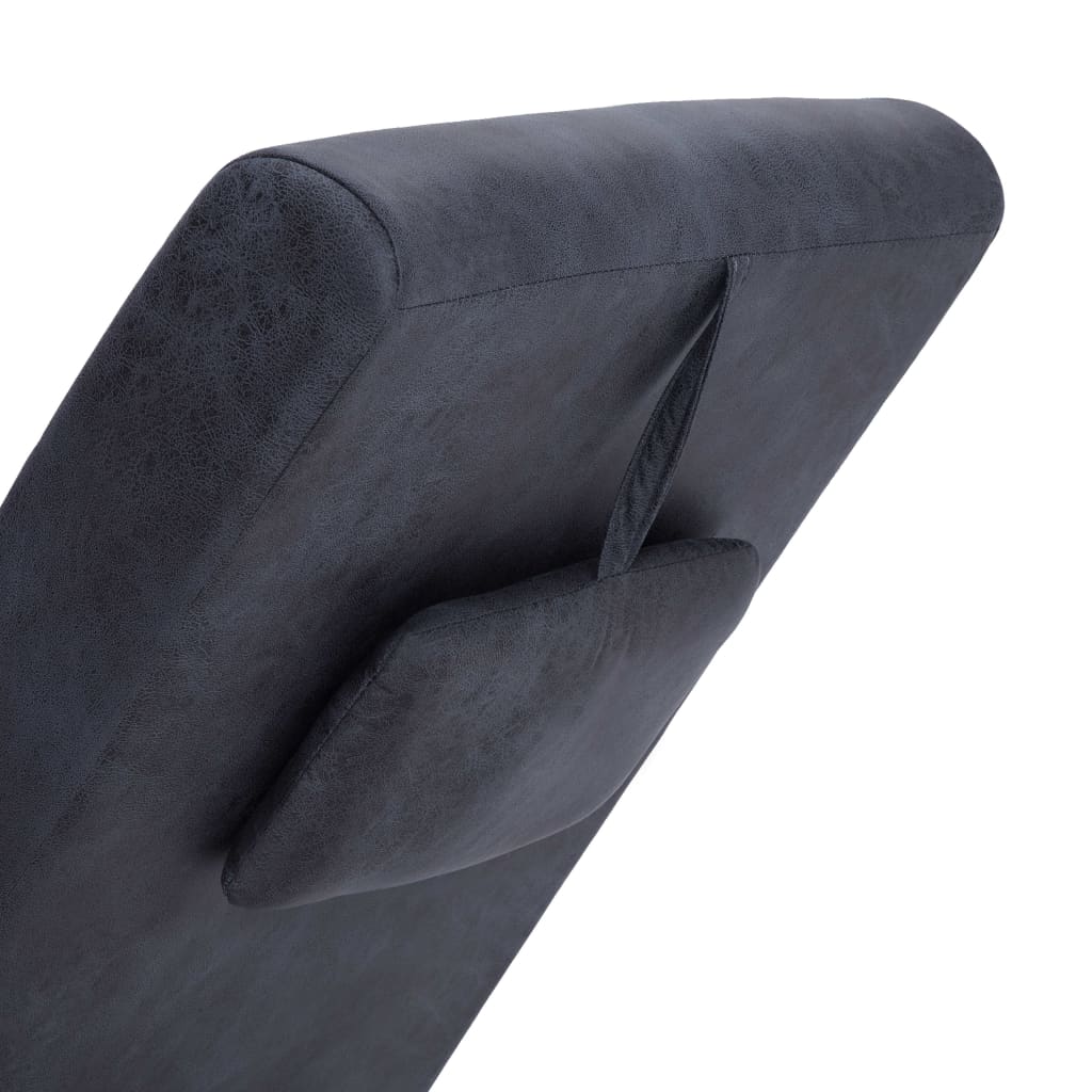 Massage chaise longue met kussen kunstsuède grijs is nu te koop bij PeponiXL, paradijselijk wonen!