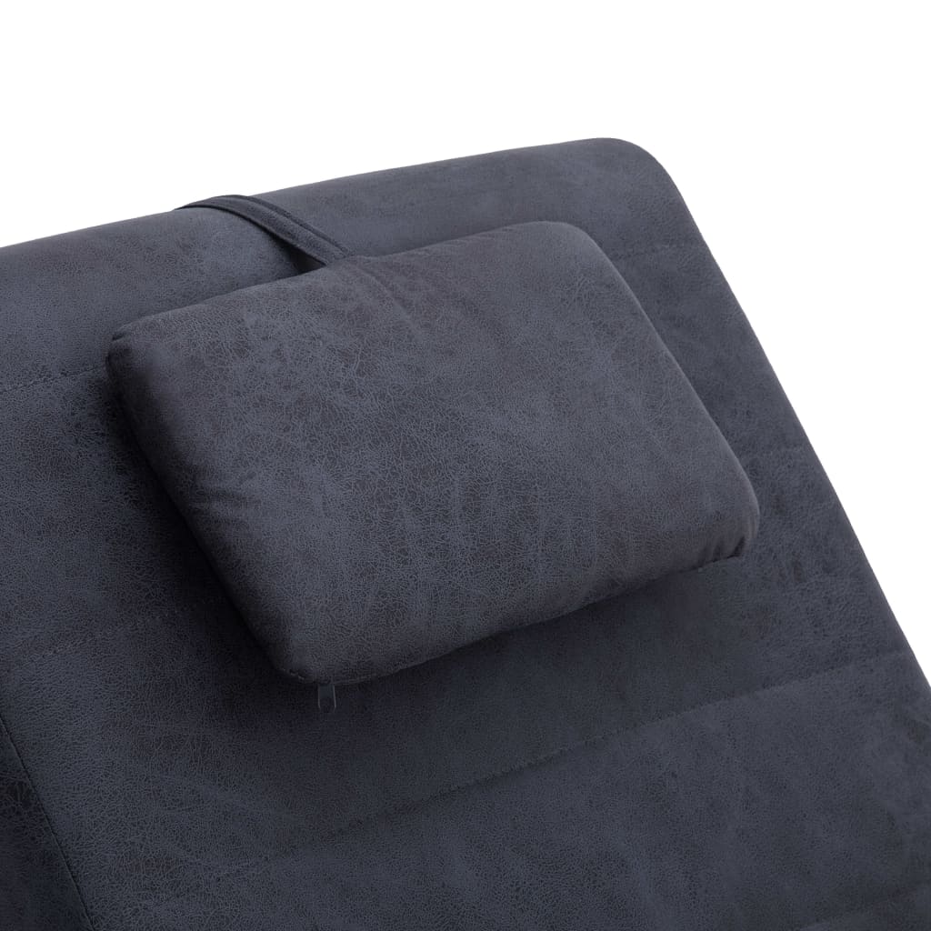 Massage chaise longue met kussen kunstsuède grijs is nu te koop bij PeponiXL, paradijselijk wonen!