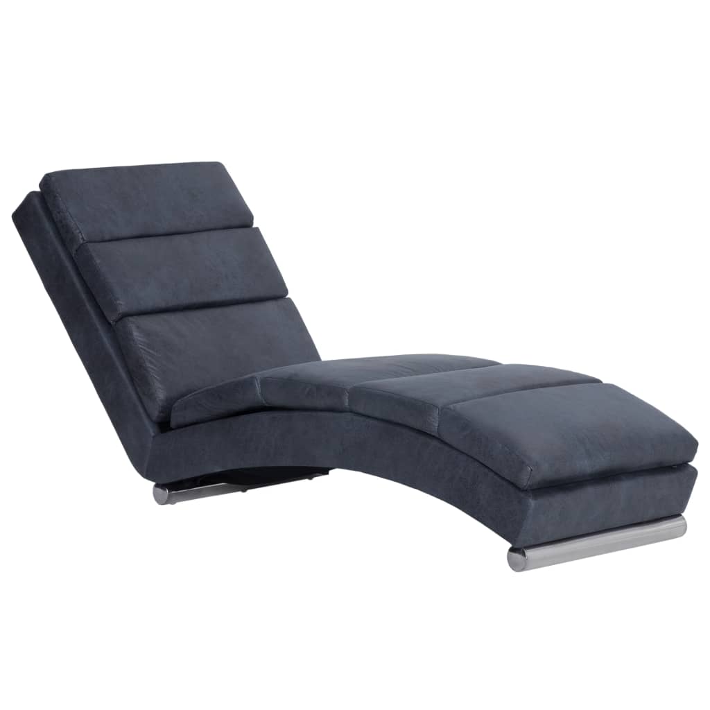 Chaise longue kunstsuède grijs is nu te koop bij PeponiXL, paradijselijk wonen!