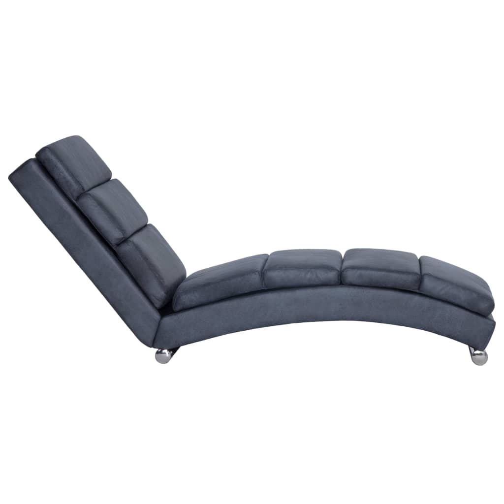 Chaise longue kunstsuède grijs is nu te koop bij PeponiXL, paradijselijk wonen!