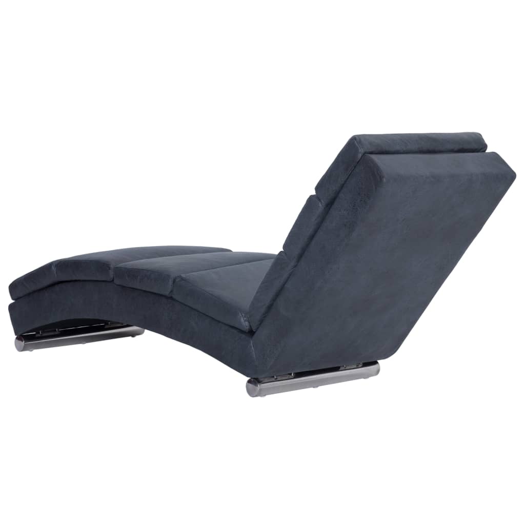 Chaise longue kunstsuède grijs is nu te koop bij PeponiXL, paradijselijk wonen!