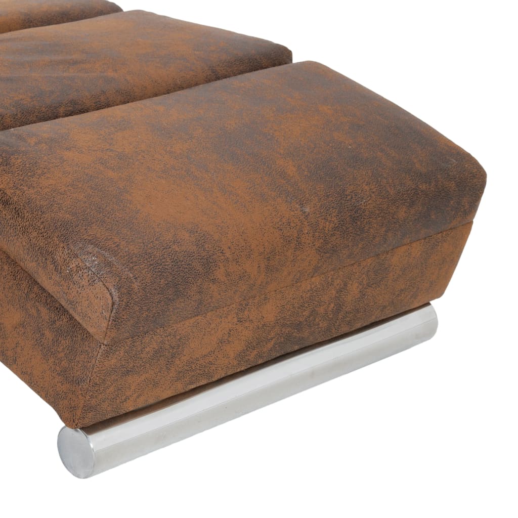 Massage chaise longue kunstsuède bruin is nu te koop bij PeponiXL, paradijselijk wonen!