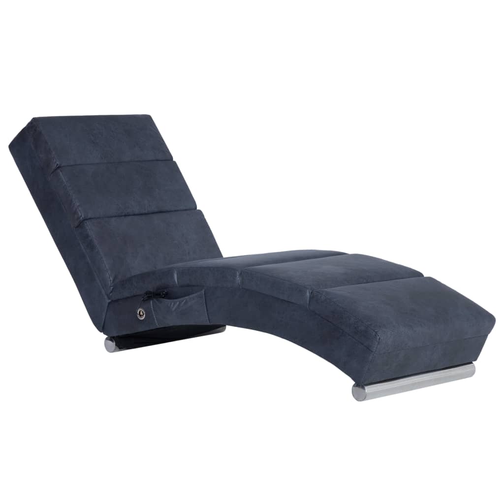 Massage chaise longue kunstsuède grijs is nu te koop bij PeponiXL, paradijselijk wonen!