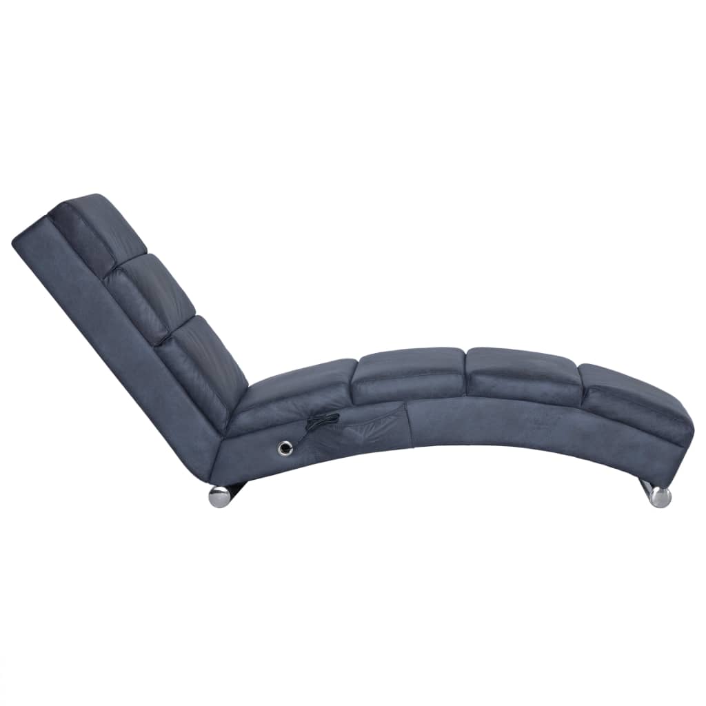 Massage chaise longue kunstsuède grijs is nu te koop bij PeponiXL, paradijselijk wonen!