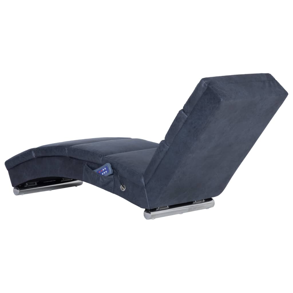 Massage chaise longue kunstsuède grijs is nu te koop bij PeponiXL, paradijselijk wonen!
