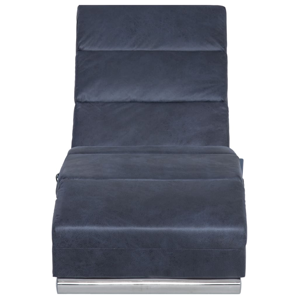 Massage chaise longue kunstsuède grijs is nu te koop bij PeponiXL, paradijselijk wonen!