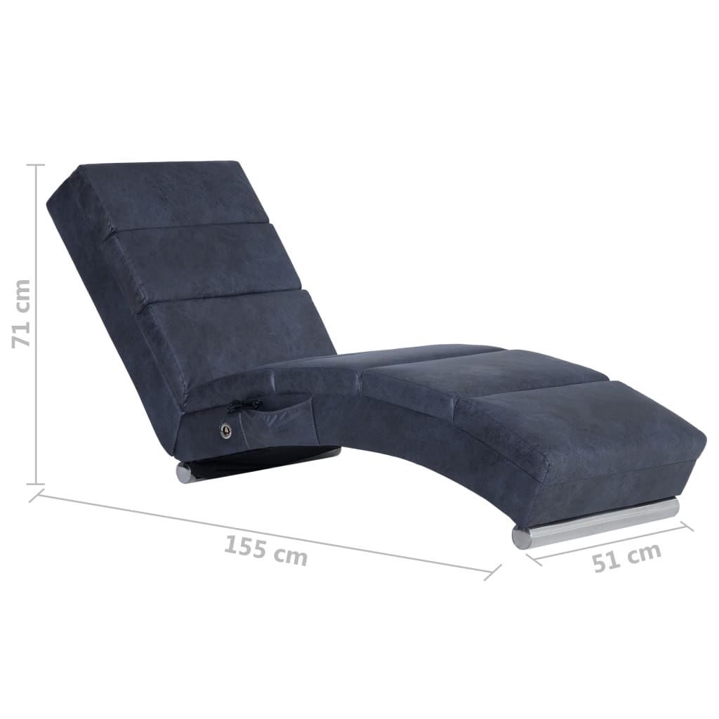 Massage chaise longue kunstsuède grijs is nu te koop bij PeponiXL, paradijselijk wonen!