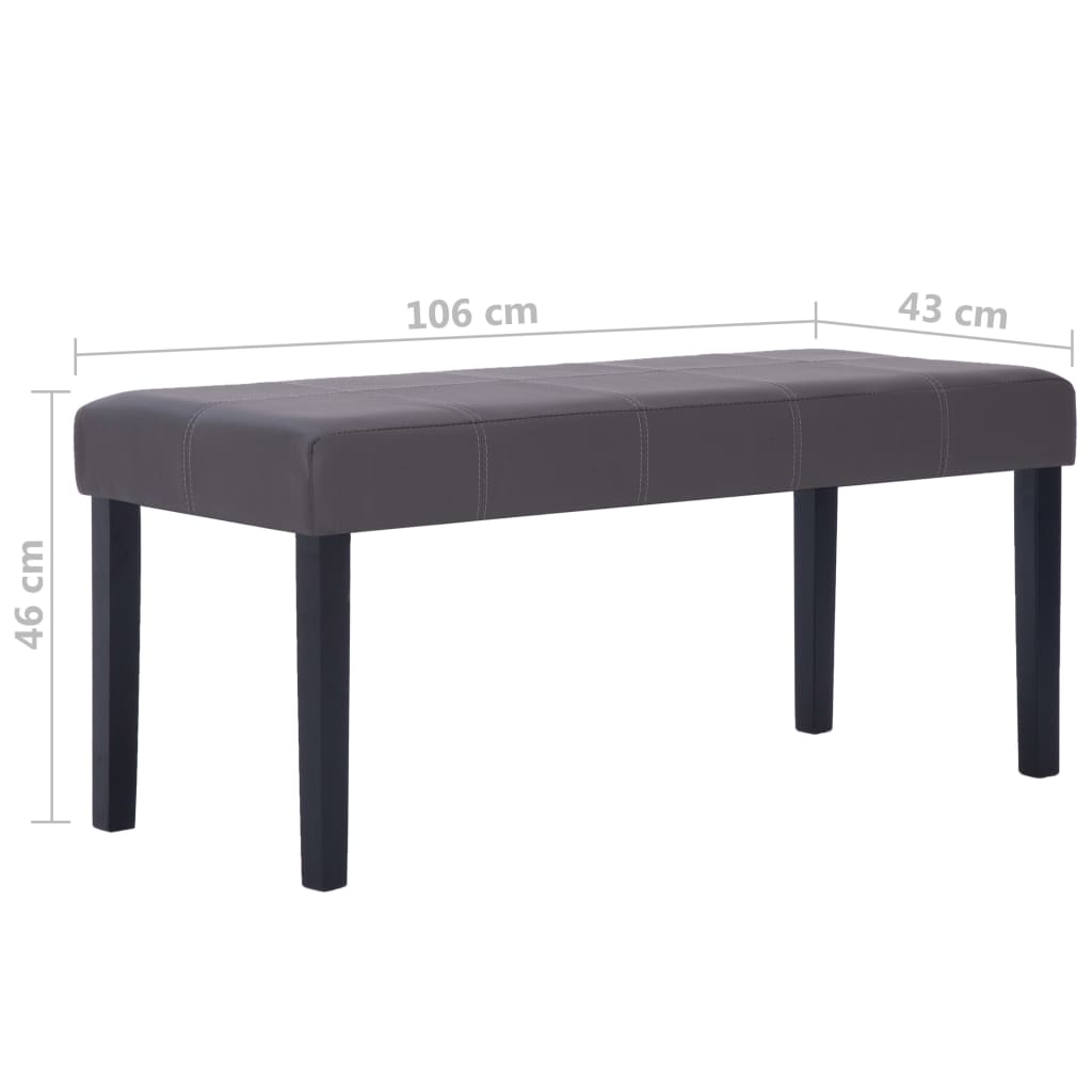 Bankje 106 cm kunstleer grijs is nu te koop bij PeponiXL, paradijselijk wonen!