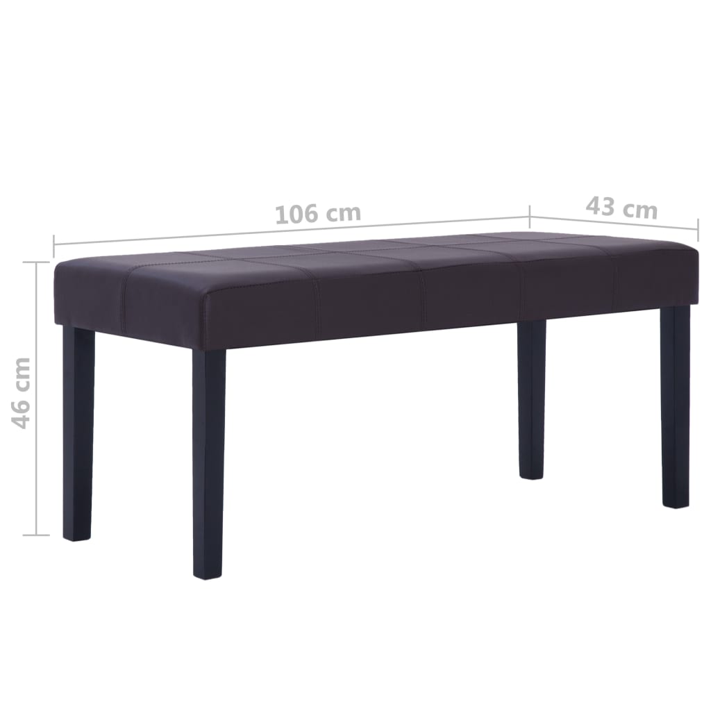 Bankje 106 cm kunstleer bruin is nu te koop bij PeponiXL, paradijselijk wonen!