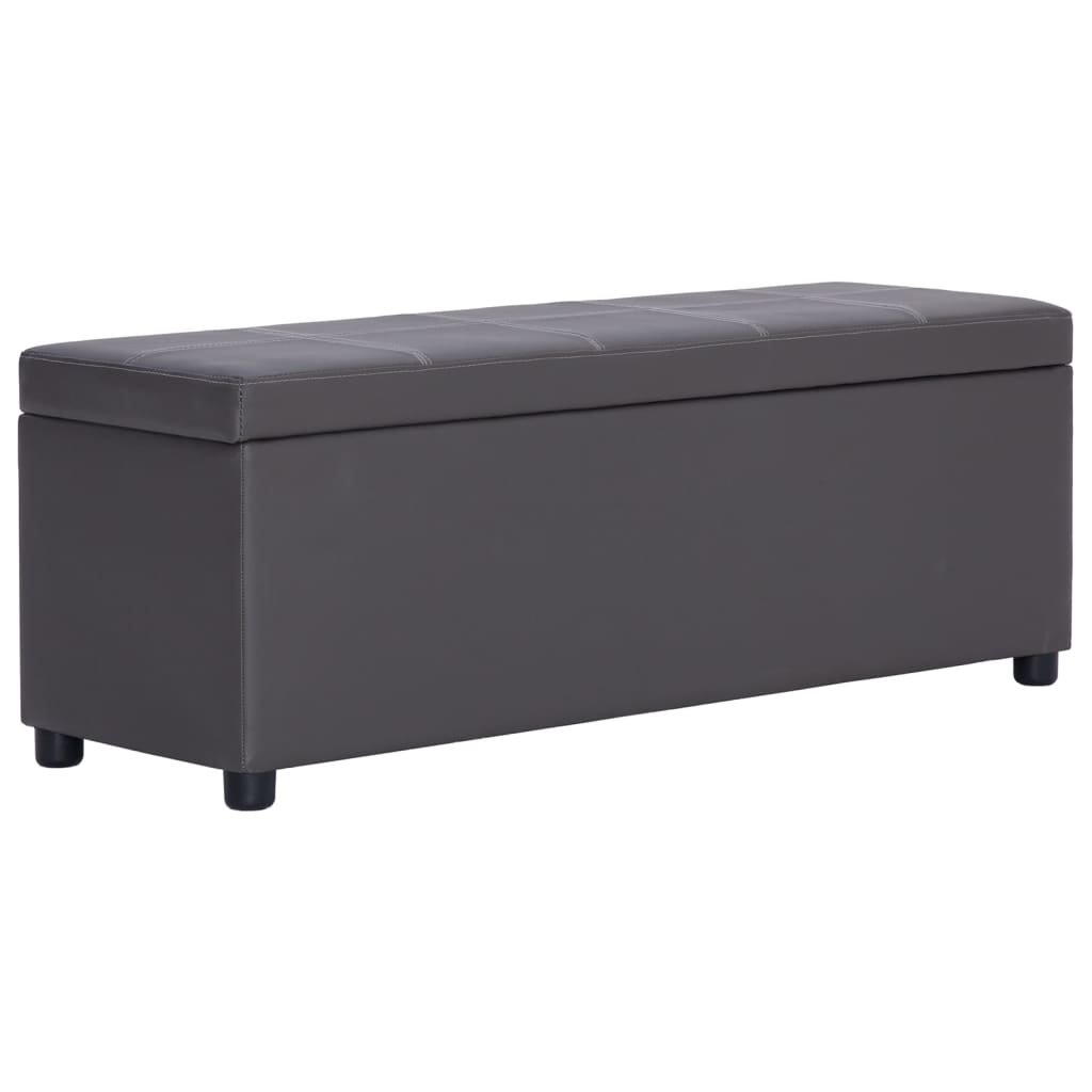 Bankje met opbergvak 116 cm kunstleer grijs is nu te koop bij PeponiXL, paradijselijk wonen!
