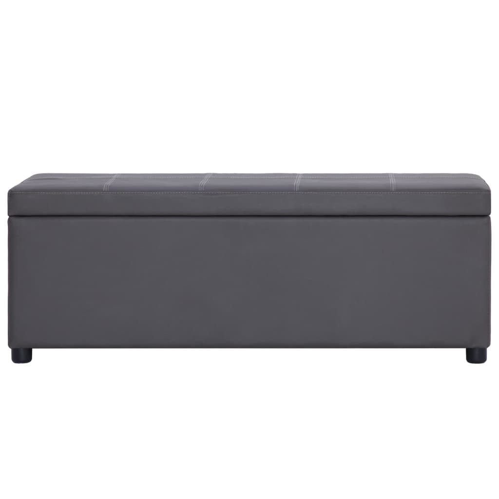 Bankje met opbergvak 116 cm kunstleer grijs is nu te koop bij PeponiXL, paradijselijk wonen!