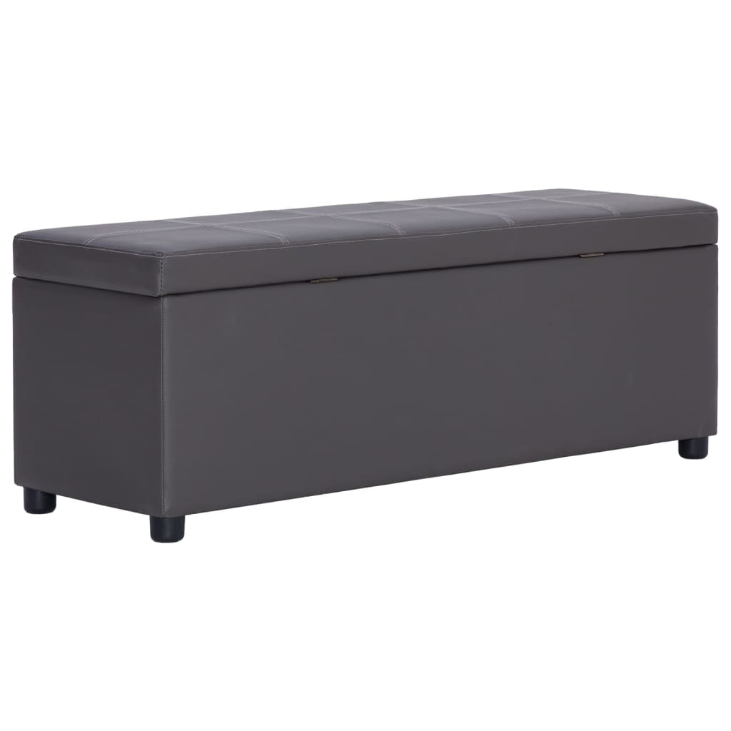 Bankje met opbergvak 116 cm kunstleer grijs is nu te koop bij PeponiXL, paradijselijk wonen!