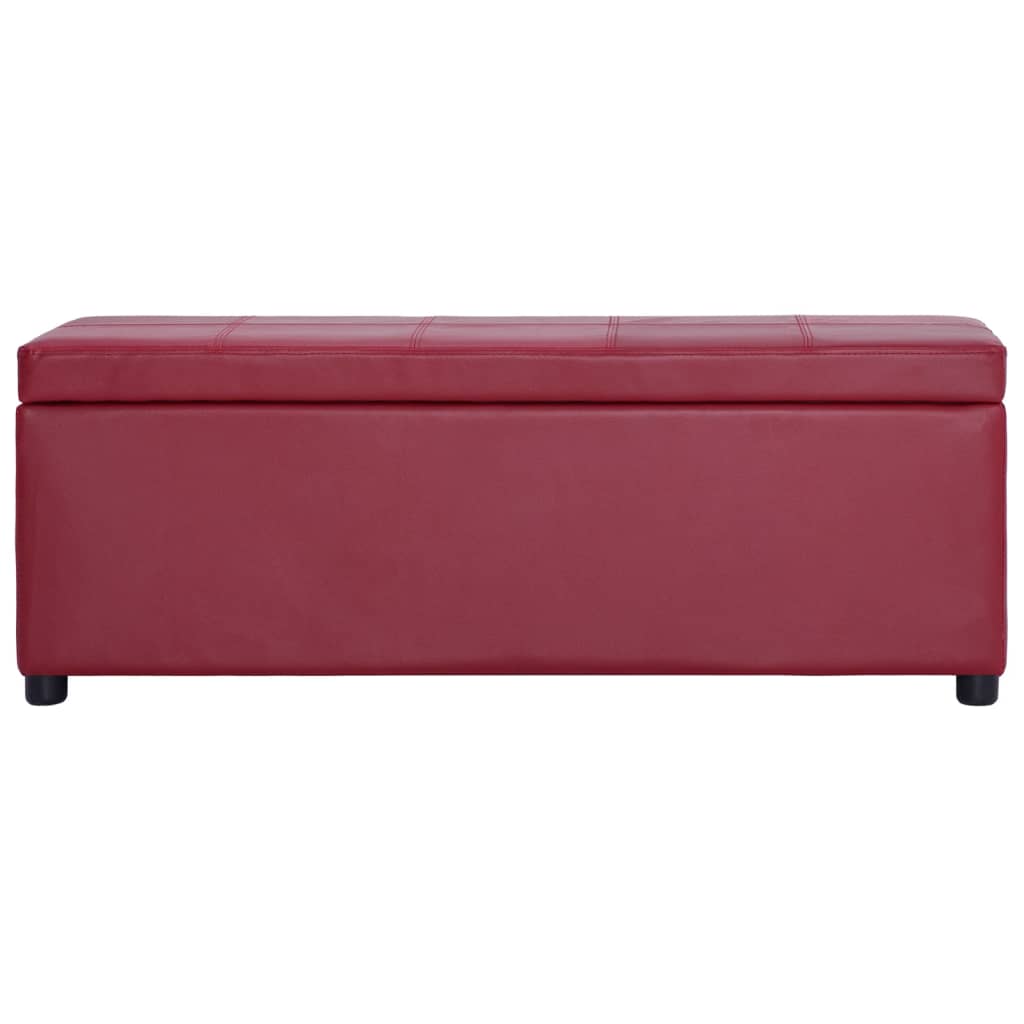 Bankje met opbergvak 116 cm kunstleer wijnrood is nu te koop bij PeponiXL, paradijselijk wonen!