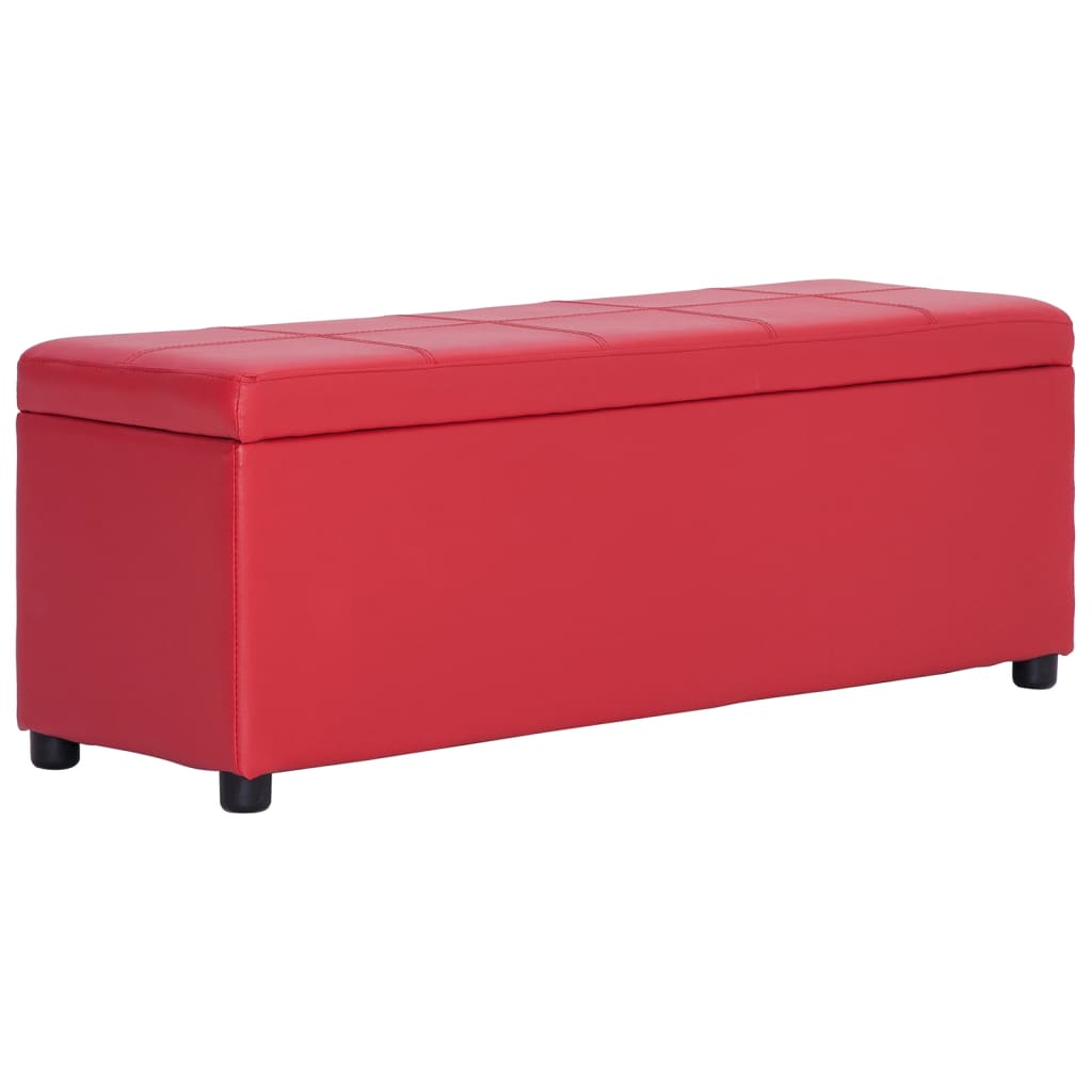 Bankje met opbergvak 116 cm kunstleer rood is nu te koop bij PeponiXL, paradijselijk wonen!