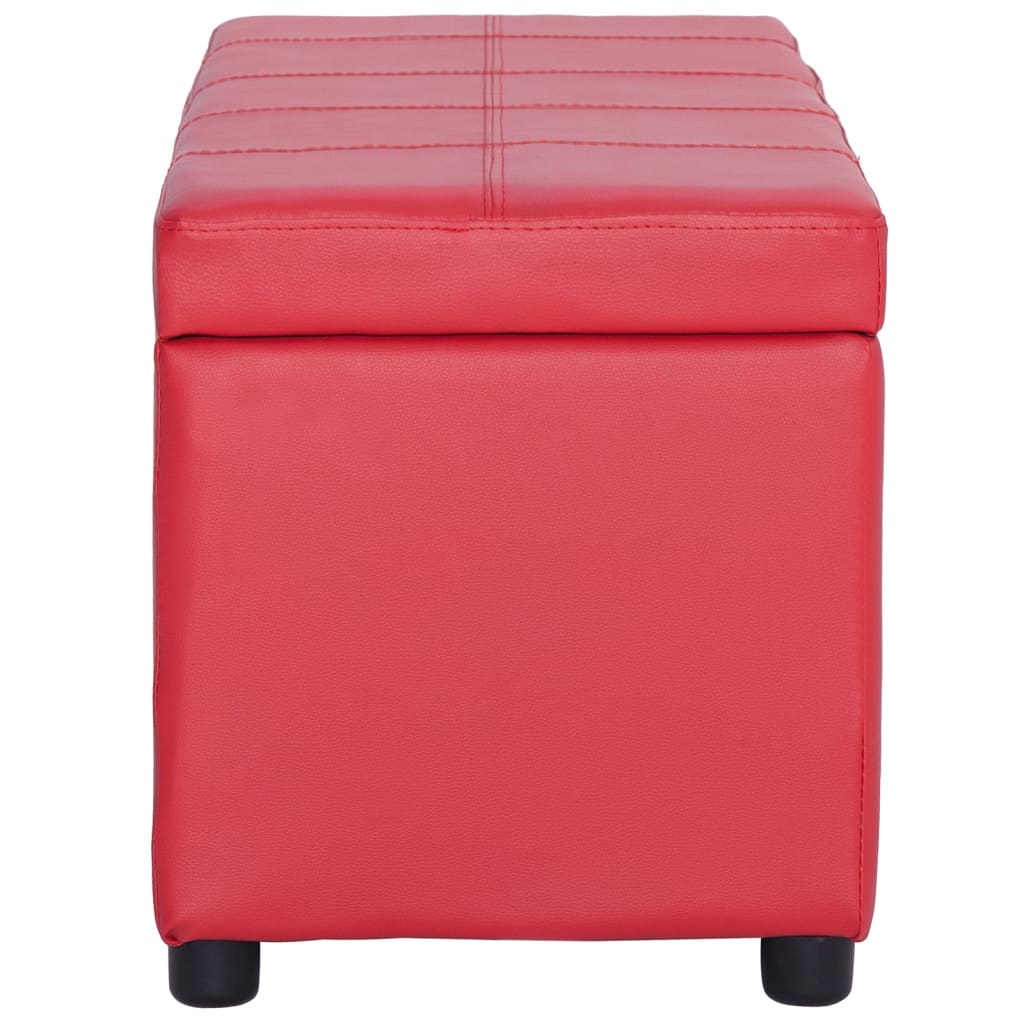 Bankje met opbergvak 116 cm kunstleer rood is nu te koop bij PeponiXL, paradijselijk wonen!