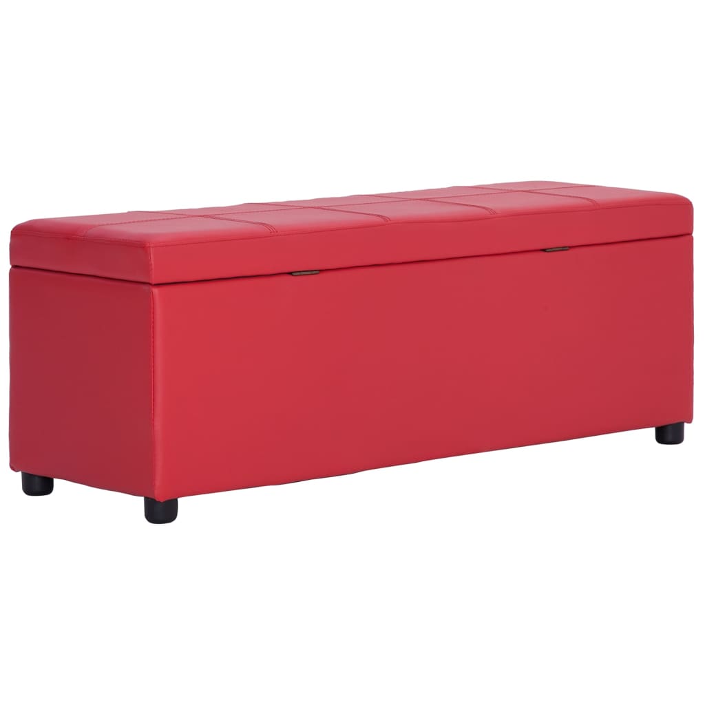 Bankje met opbergvak 116 cm kunstleer rood is nu te koop bij PeponiXL, paradijselijk wonen!