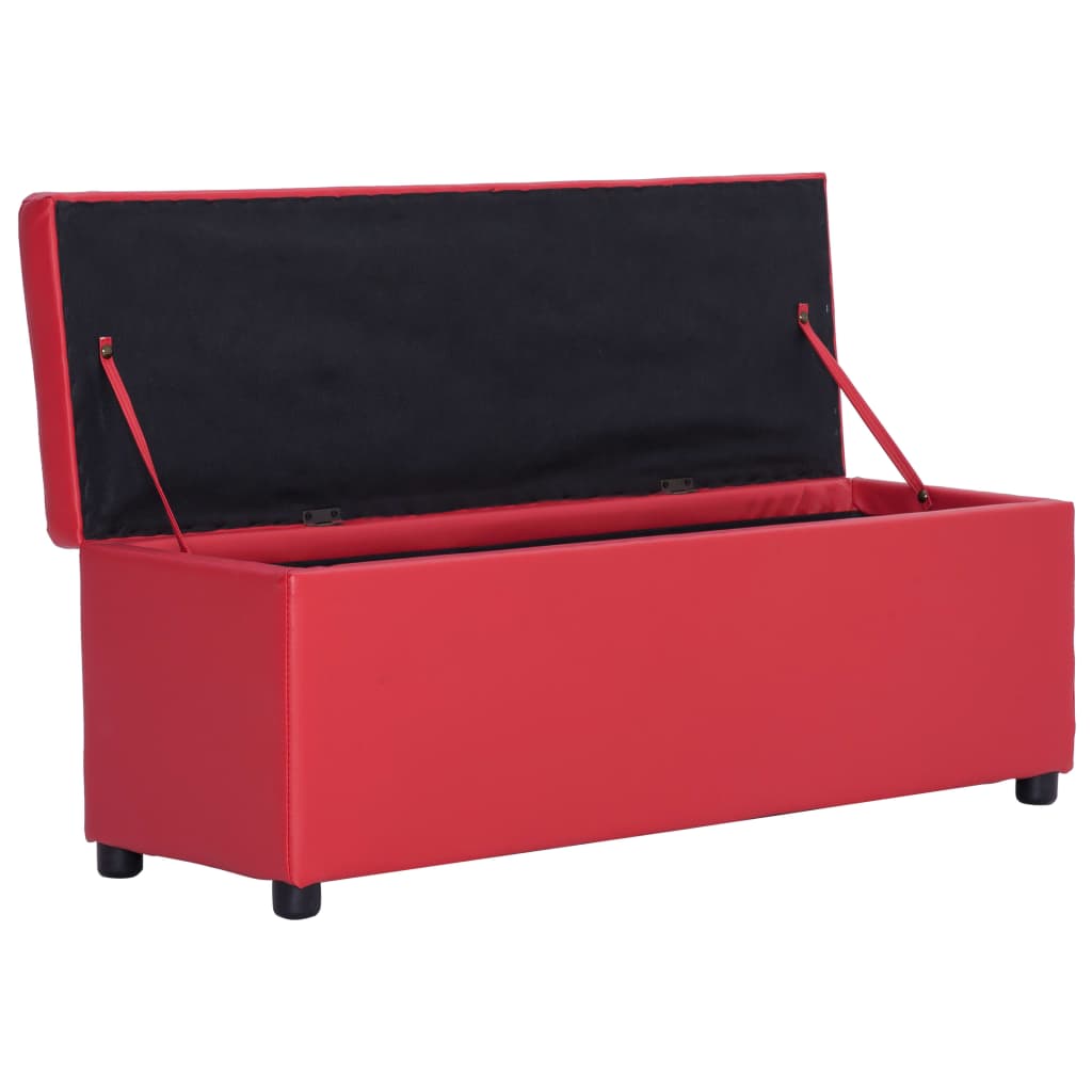 Bankje met opbergvak 116 cm kunstleer rood is nu te koop bij PeponiXL, paradijselijk wonen!
