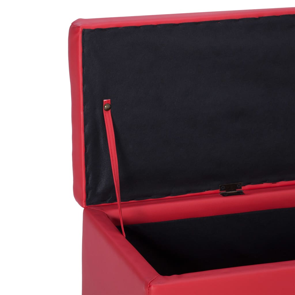 Bankje met opbergvak 116 cm kunstleer rood is nu te koop bij PeponiXL, paradijselijk wonen!