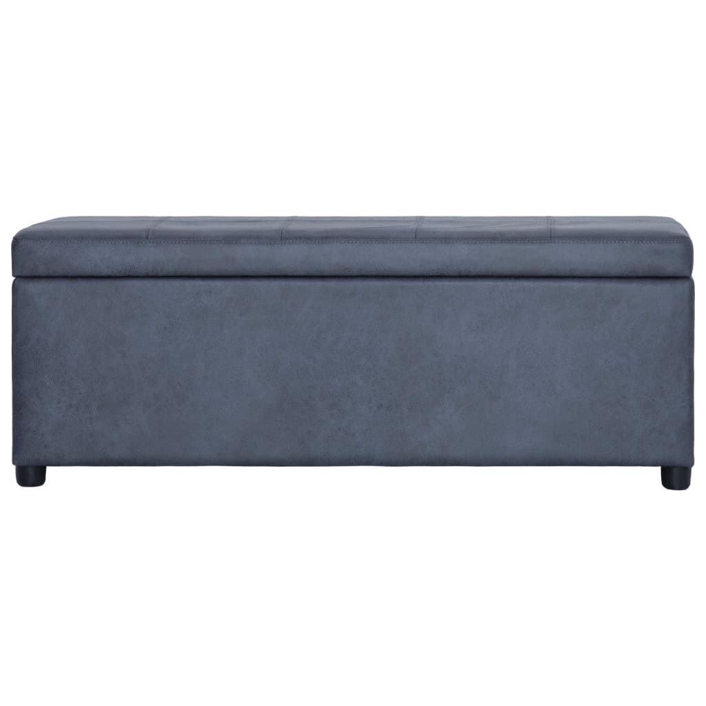 Bankje met opbergvak 116 cm kunstsuède grijs is nu te koop bij PeponiXL, paradijselijk wonen!